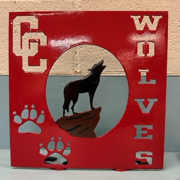 metal wolf cutout